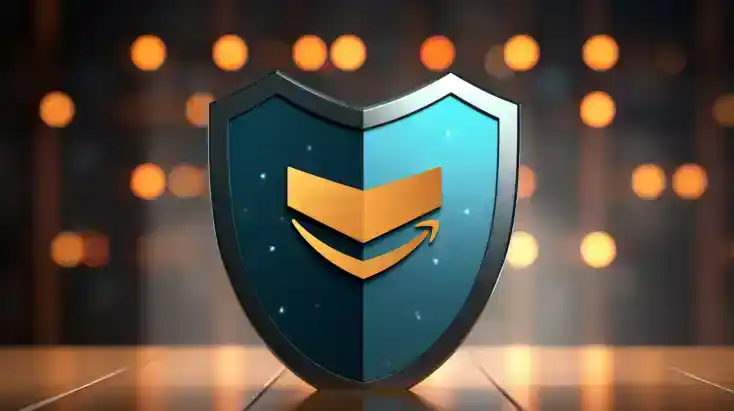 Image showcasing a shield symbolizing protection against fake reviews, representing AI's vigilant efforts by Amazon.