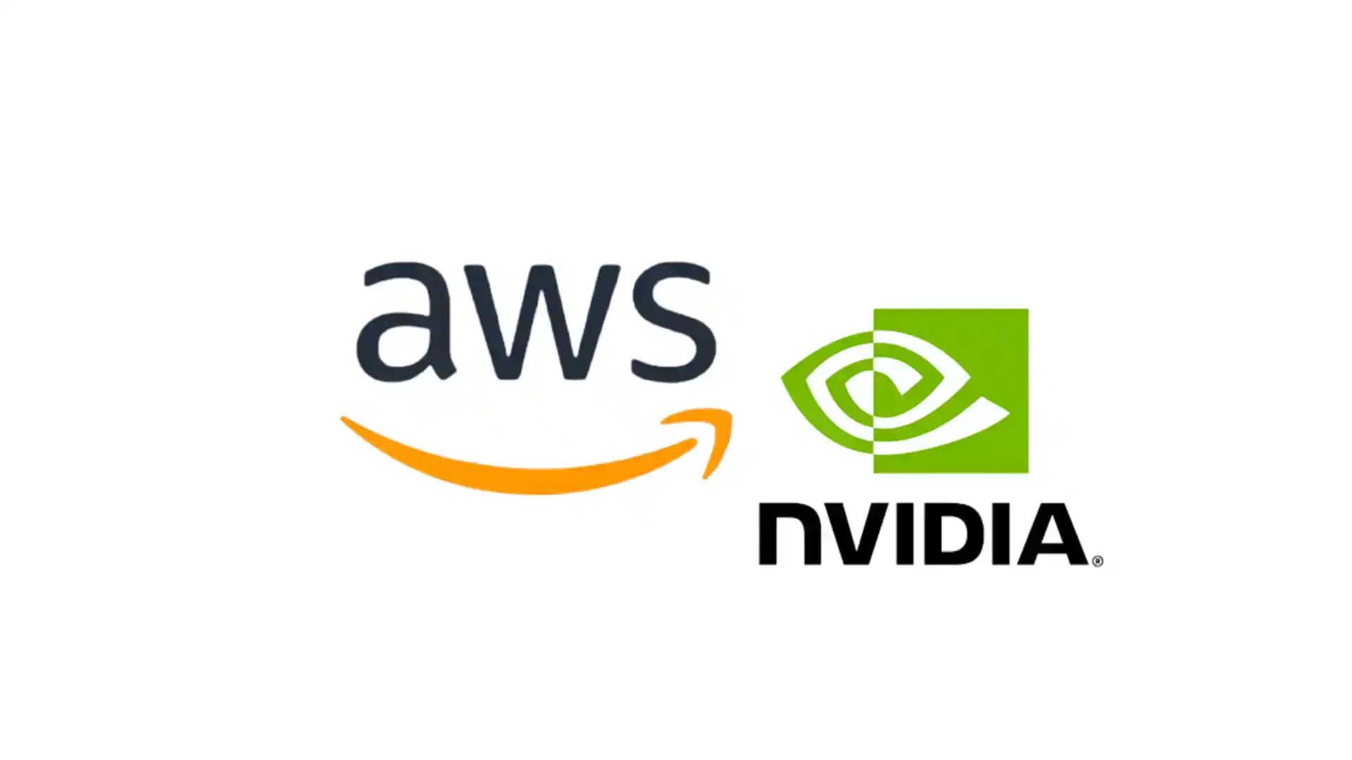 An image depicting AWS and NVIDIA's logos side by side, symbolizing their collaboration in driving generative AI innovations.