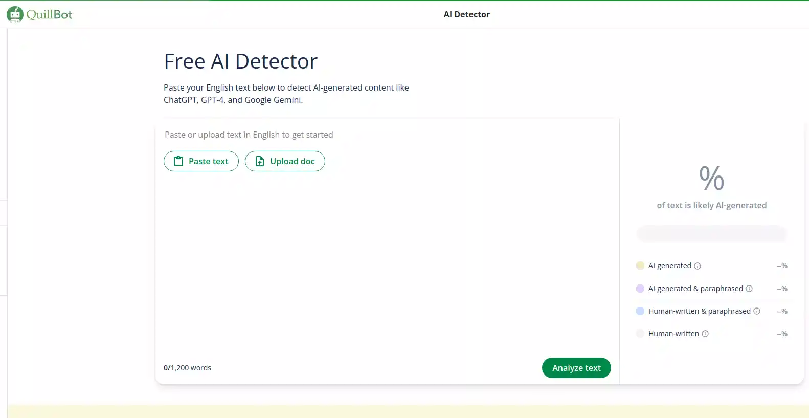 Quillbot AI content detection