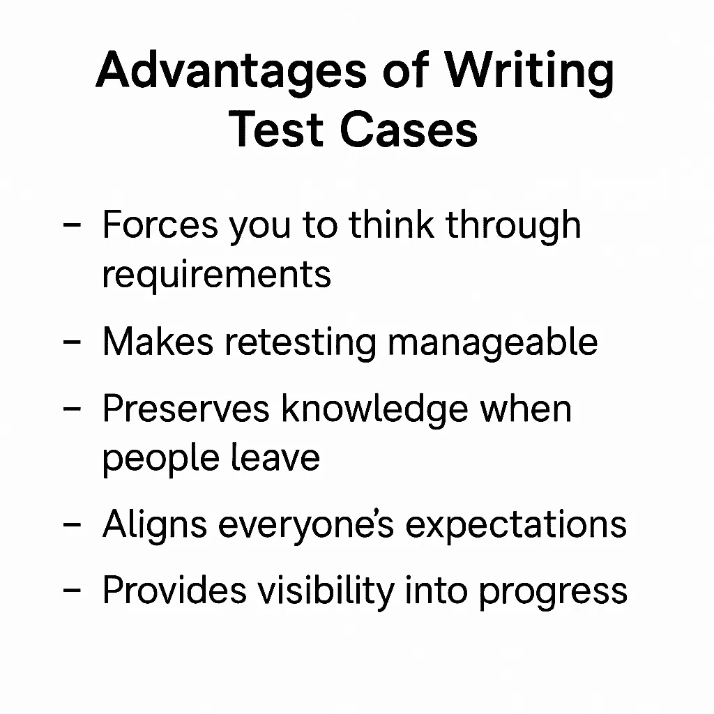 Advantages of Writing Test Cases