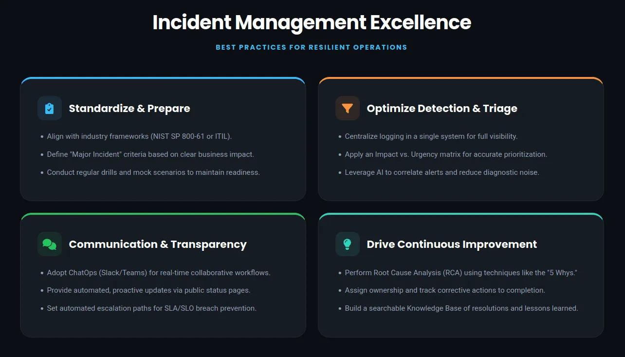 Best Practices for Incident Management