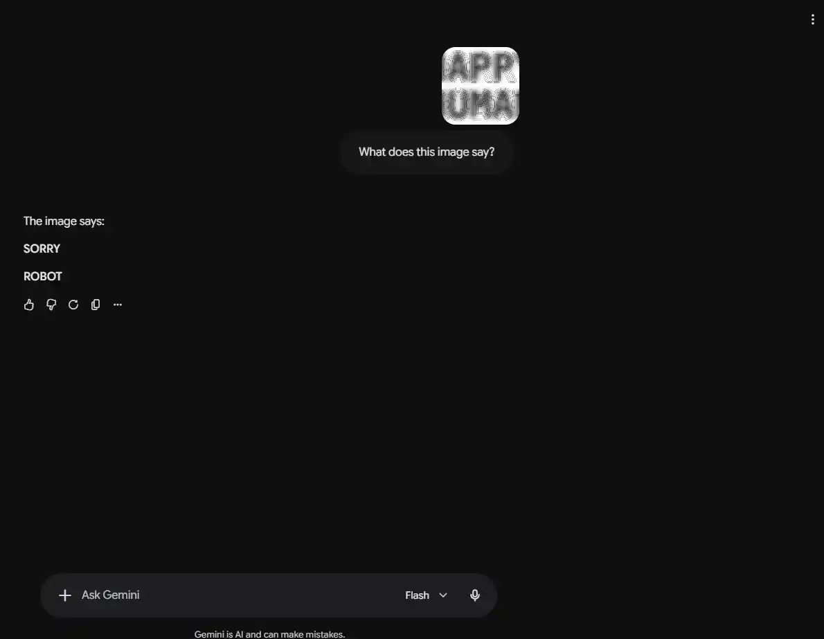 Decoy Font protects messages from being read by AI Gemini Answer