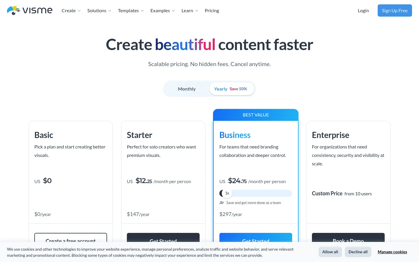 visme pricing