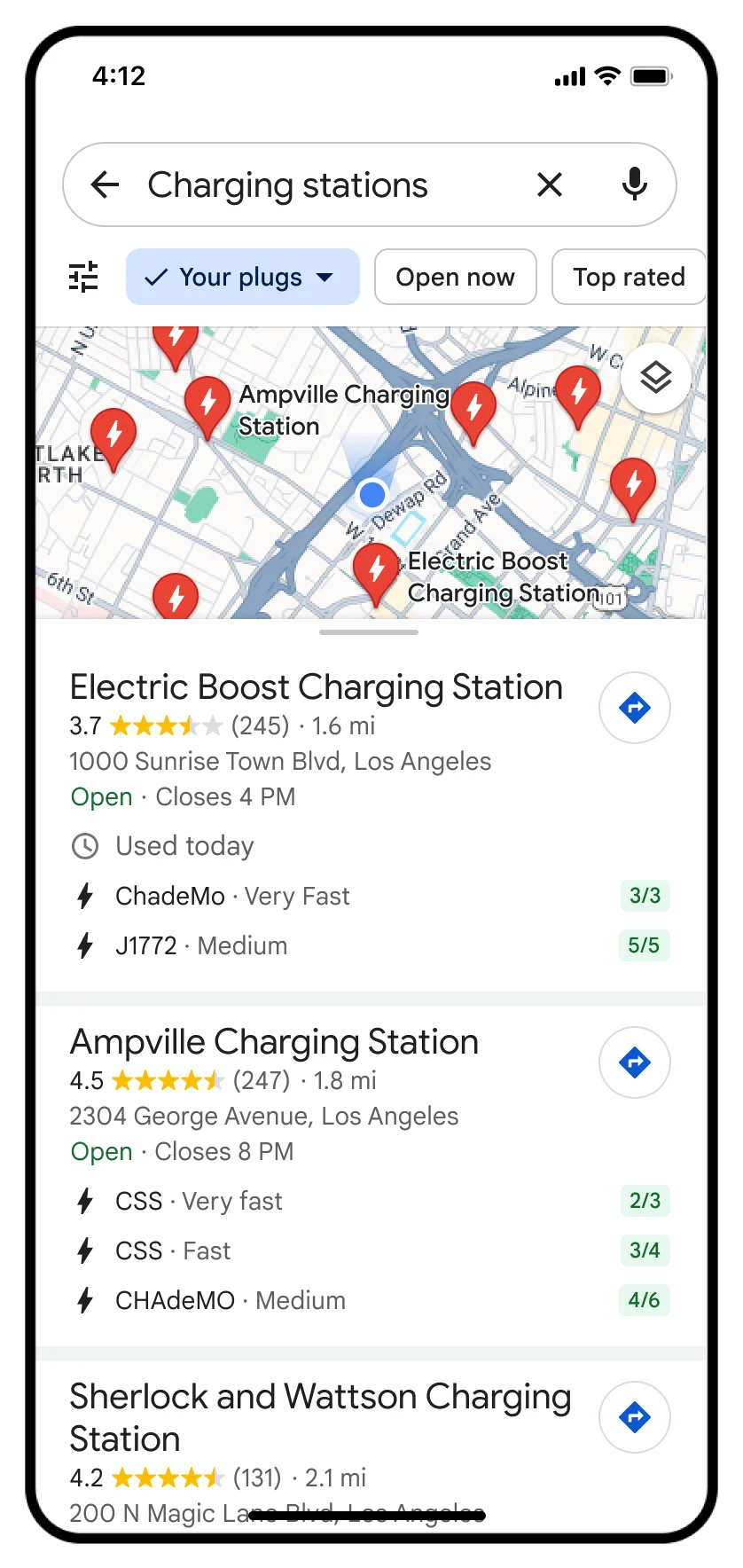 Google Maps Driving and EV support