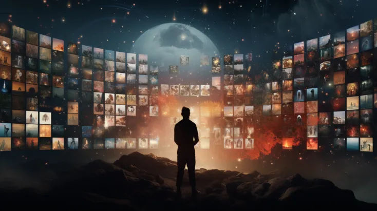 Artistic representation depicting visual storytelling via innovative generative AI, symbolizing Pika Labs' 'Pika 1.0' in AI-driven video creation.